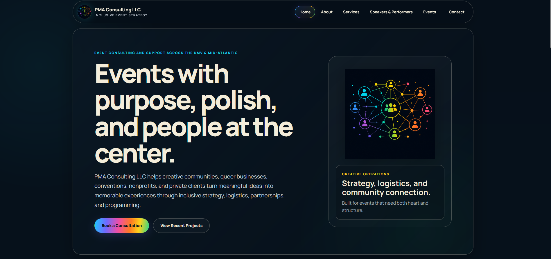 PMA Consulting website homepage